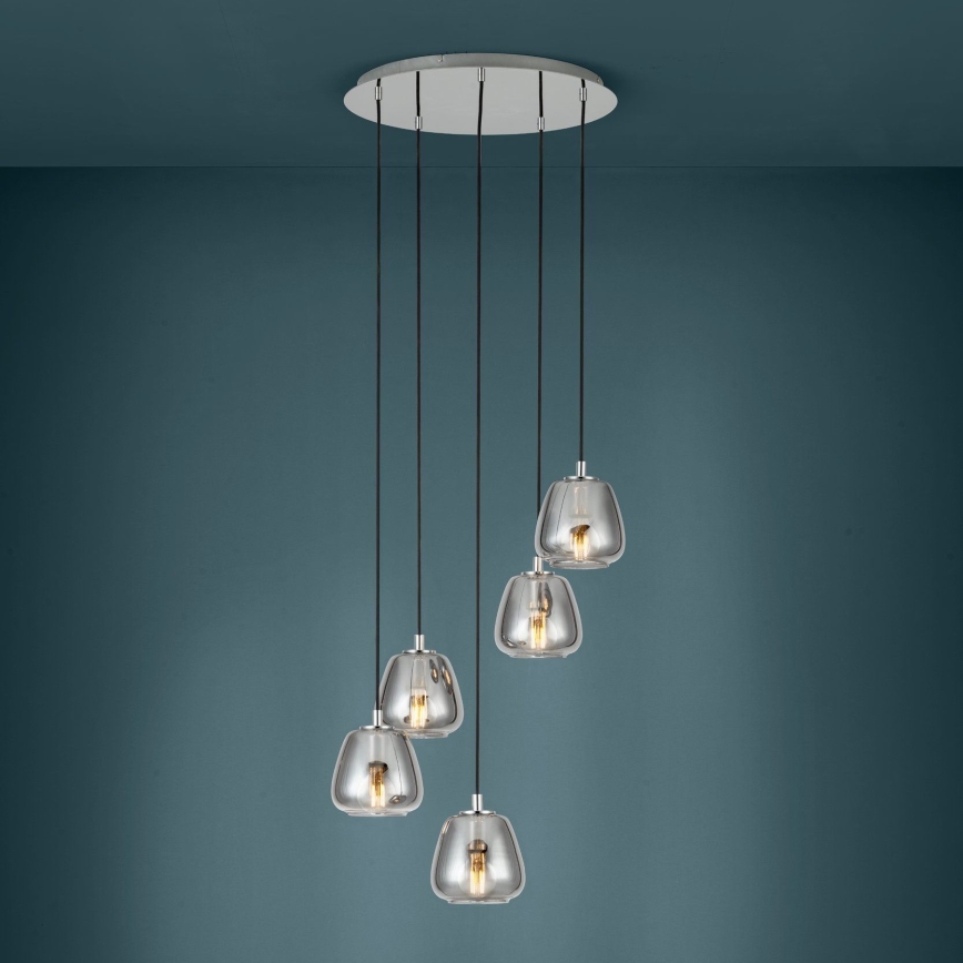Eglo - Luster na sajli 5xE27/40W/230V dimna