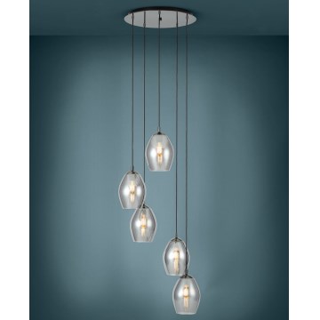 Eglo - Luster na sajli 5xE27/60W/230V dimna
