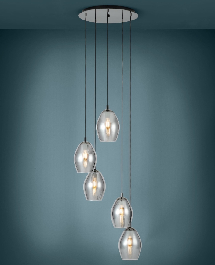 Eglo - Luster na sajli 5xE27/60W/230V dimna