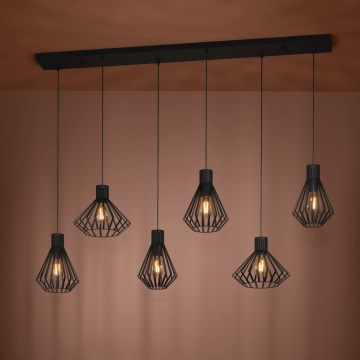Eglo - Luster na sajli 6xE27/40W/230V crna