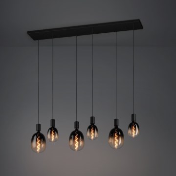 Eglo - Luster na sajli 6xE27/40W/230V crna