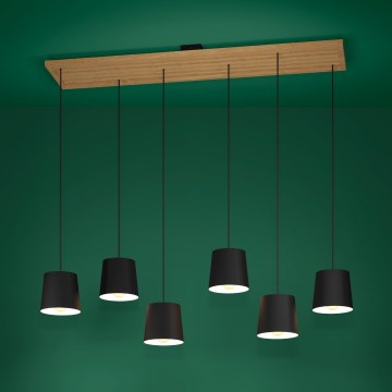 Eglo - Luster na sajli 6xE27/40W/230V crna/smeđa