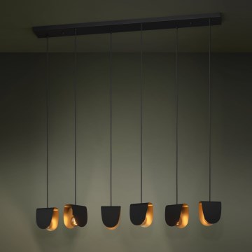 Eglo - Luster na sajli 6xE27/40W/230V crna/zlatna