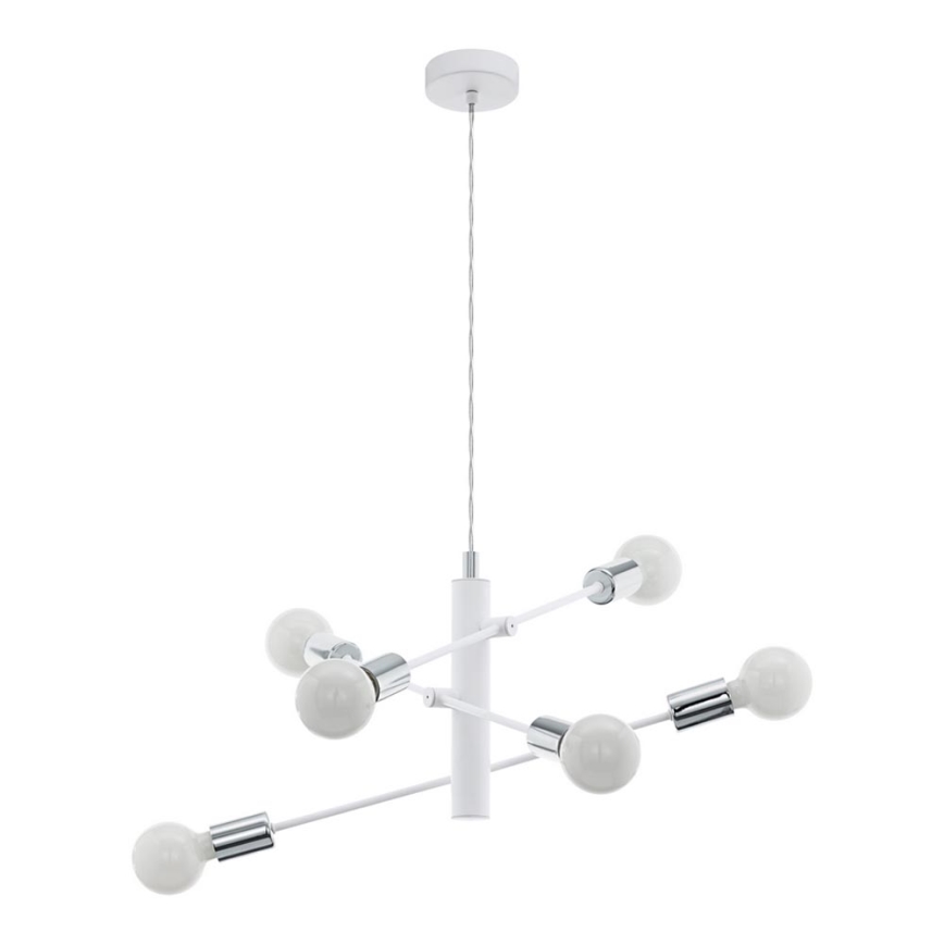 Eglo - Luster na sajli 6xE27/60W/230V bijela