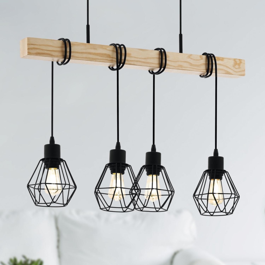 Eglo - Luster na sajli TOWNSHEND 4xE27/60W/230V