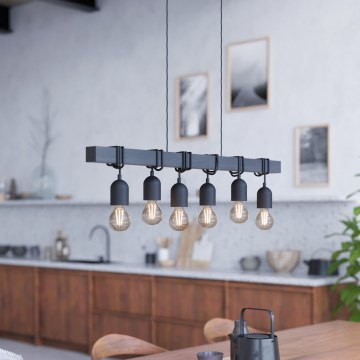Eglo - Luster na sajli TOWNSHEND 6xE27/60W/230V - FSC certificirano