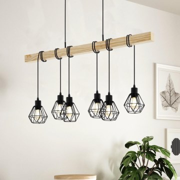 Eglo - Luster na sajli TOWNSHEND 6xE27/60W/230V - FSC certificirano