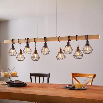 Eglo - Luster na sajli TOWNSHEND 9xE27/60W/230V - FSC certificirano