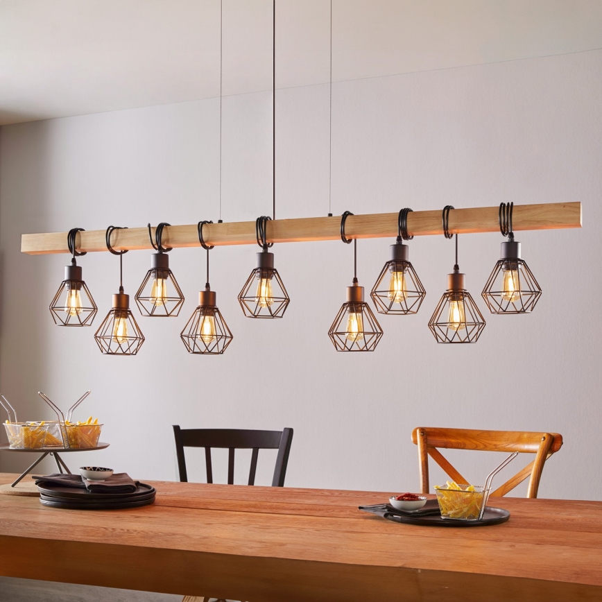 Eglo - Luster na sajli TOWNSHEND 9xE27/60W/230V - FSC certificirano