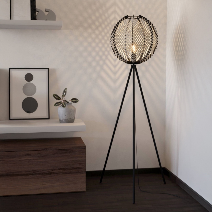 Eglo - Podna lampa 1xE27/40W/230V bijela/crna