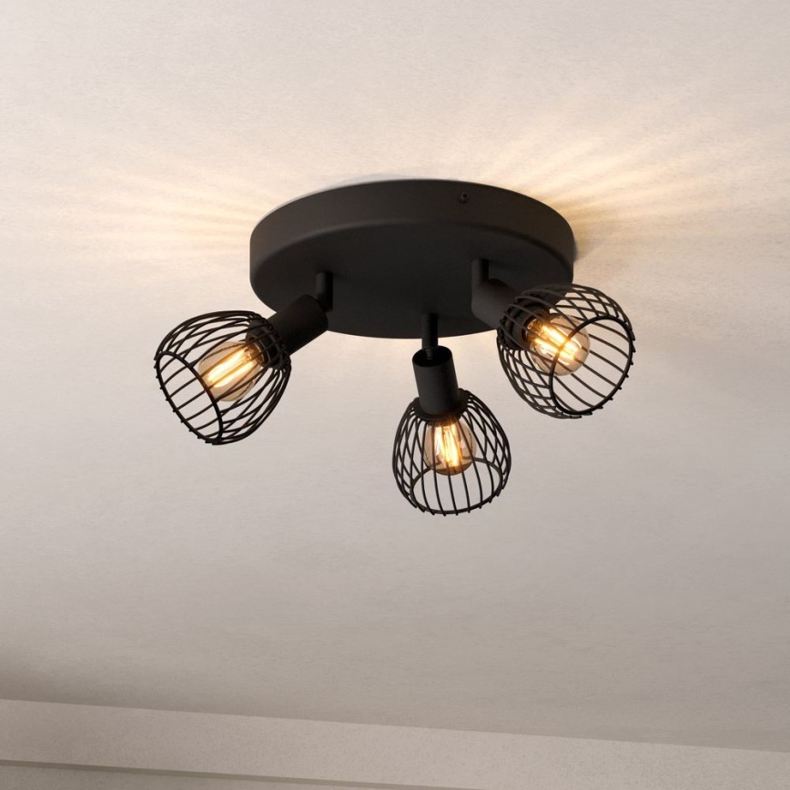 Eglo - Reflektorska svjetiljka 3xE14/40W/230V crna