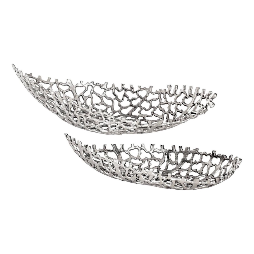 Eglo - SET 2x Dekorativni poslužavnik 44/61 cm srebrna