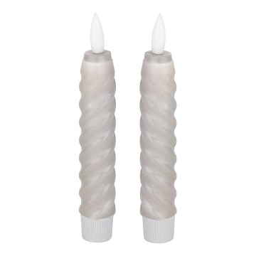 Eglo - SET 2x LED Svijeća LED/1xAAA 15 cm siva