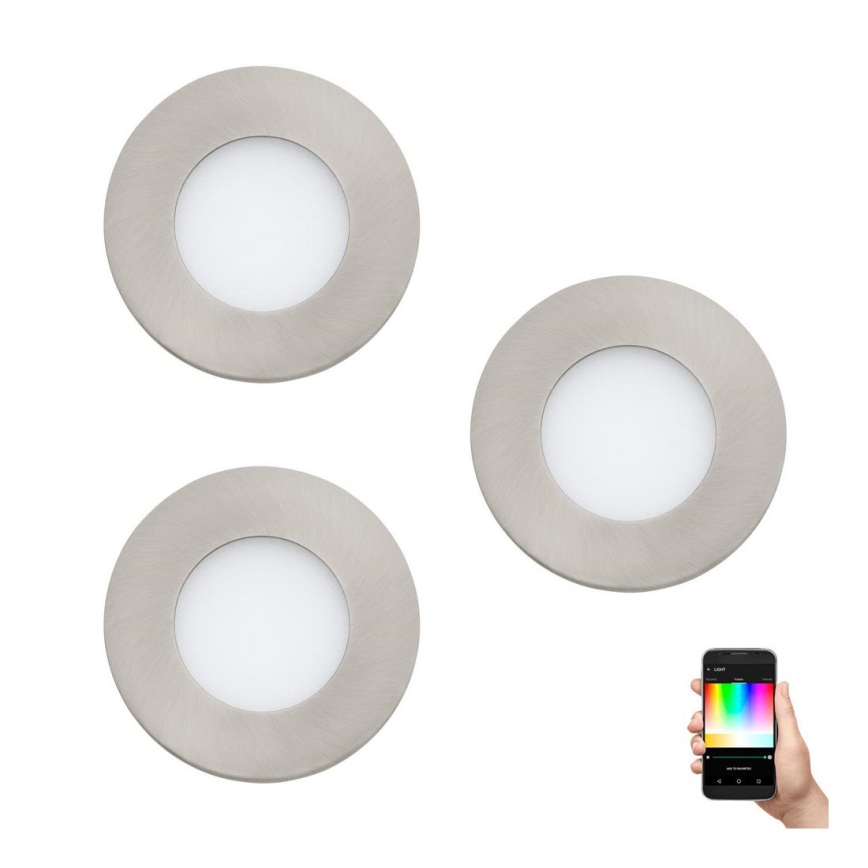 Eglo - SET 3x LED RGB Prigušiva ugradbena svjetiljka FUEVA-C 1xLED/3W/230V