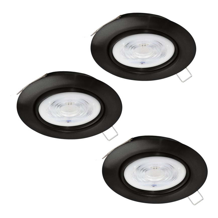 Eglo - SET 3x LED Ugradbena svjetiljka 1xGU10/4W/230V crna