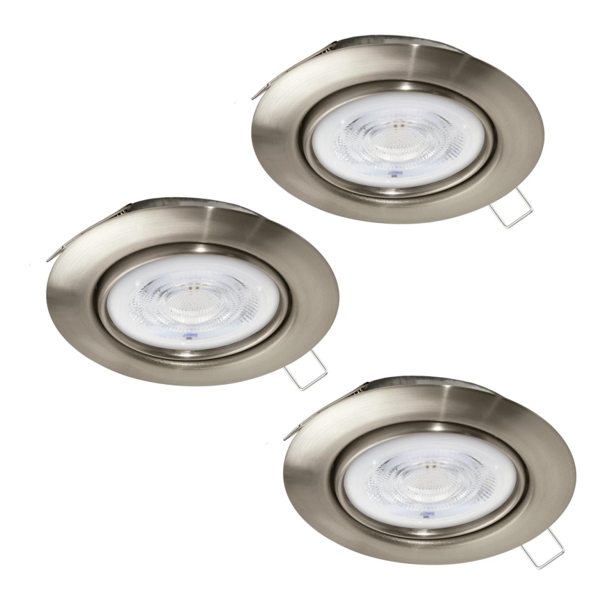 Eglo - SET 3x LED Ugradbena svjetiljka 1xGU10/4W/230V mat krom