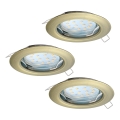 Eglo - SET 3x LED Ugradbena svjetiljka PENETO 3xGU10-LED/3W/230V