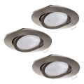 Eglo - SET 3x LED Ugradbena svjetiljka TEDO 3xGU10-LED/5W/230V