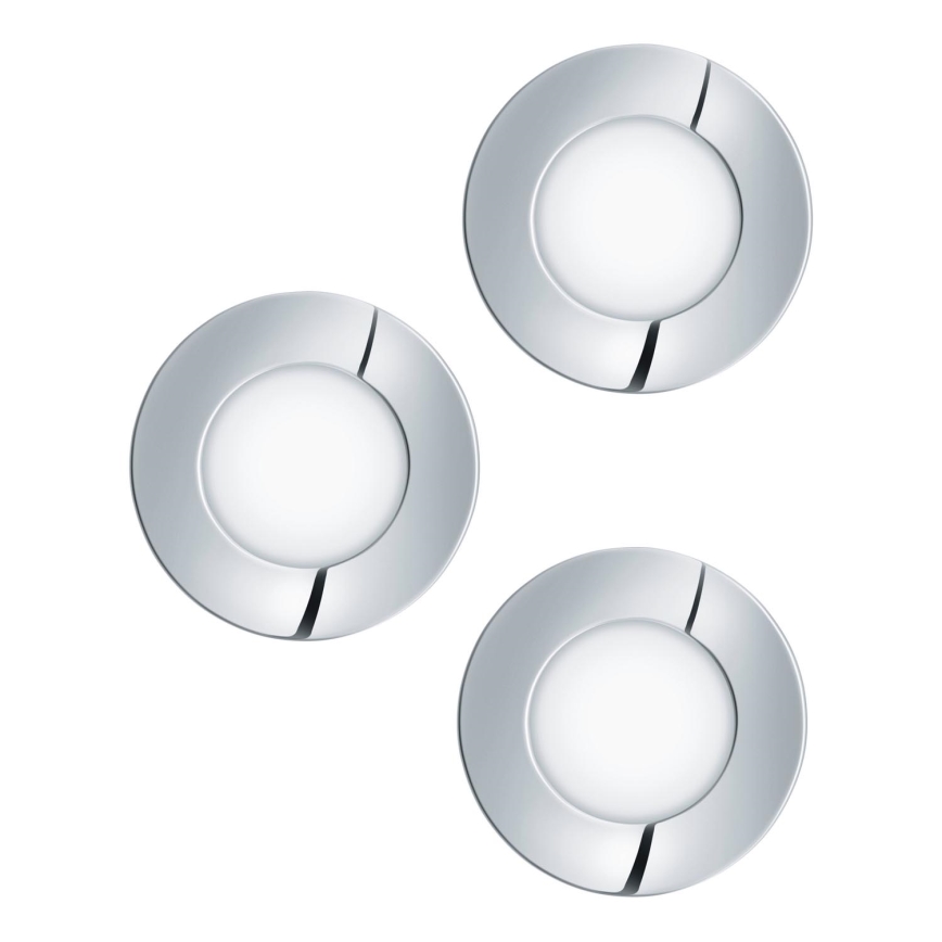 Eglo - SET 3x LED Ugradbena svjetiljka za kupaonicu FUEVA 1xLED/2,8W/230V IP44 sjajni krom