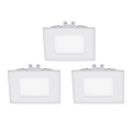 Eglo - SET 3x LED Ugradna svjetiljka FUEVA 1 1xLED/2,7W/230V