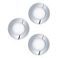 Eglo - SET 3x LED ugradno stropno svjetlo za kupaonicu FUEVA LED/2,8W/230V IP44 sjajni krom Ø 8,5 cm