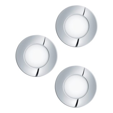 Eglo - SET 3x LED ugradno stropno svjetlo za kupaonicu FUEVA LED/2,8W/230V IP44 sjajni krom Ø 8,5 cm