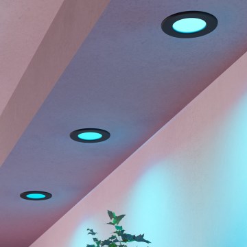 Eglo - SET 3xLED RGBW Prigušiva ugradna kupaonska svjetiljka LED/2,8W/230V 2700-6500K pr. 8,8 cm IP44 crna