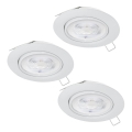 Eglo - SET 3xLED Ugradbena svjetiljka za kupaonicu 1xGU10/4W/230V IP44 bijela