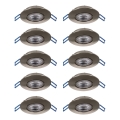 Eglo - Set od 10 ugradnih stropnih LED svjetiljki LED/4,9W/230V 2700/4000/6500K Ø 9 cm matirani krom