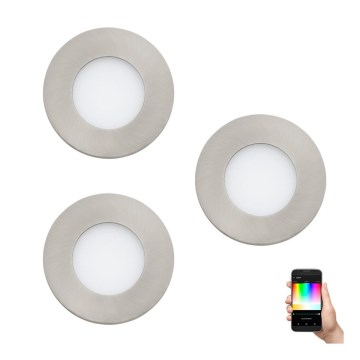 Eglo - SET od 3 LED RGB ugradne stropne svjetiljke s mogućnošću prigušivanja FUEVA-C LED/3W/230V Ø 8,5 cm