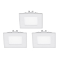 Eglo - SET od 3 LED ugradna stropna svjetiljka FUEVA 1 LED/2,7W/230V 8,5x8,5 cm