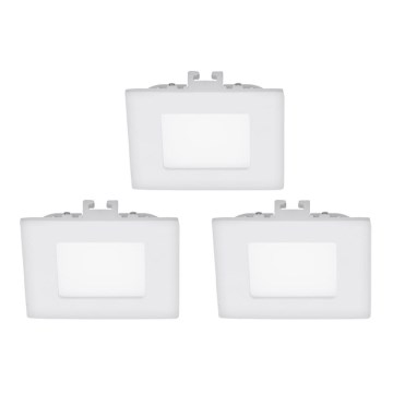 Eglo - SET od 3 LED ugradna stropna svjetiljka FUEVA 1 LED/2,7W/230V 8,5x8,5 cm