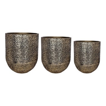 Eglo - SET od 3 metalnih saksija za cvijeće 50x42 cm, zlatne
