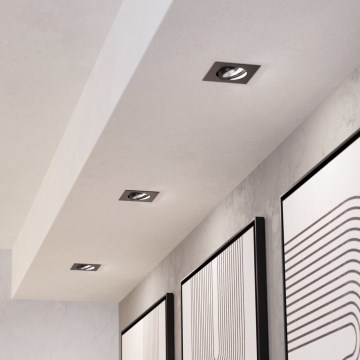 Eglo - Set od 3 prigušive ugradne LED svjetiljke LED/4,8W/230V 8,8x8,8 cm crne