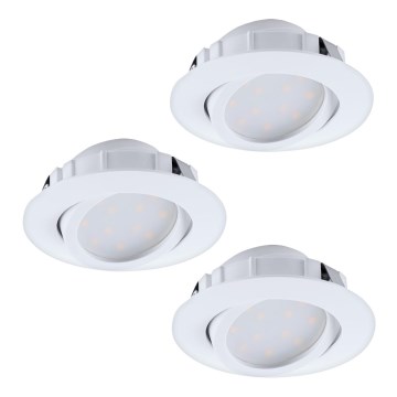 Eglo - Set od 3 ugradne stropne svjetiljke PINEDA, s mogućnošću prigušivanja, LED/5,5W/230V