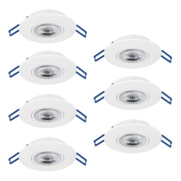 Eglo - Set od 7 LED ugradnih stropnih svjetiljki LED/4,9W/230V 2700/4000/6500K promjer 9 cm bijela