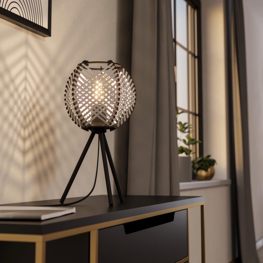Eglo - Stolna lampa 1xE27/40W/230V bijela/crna