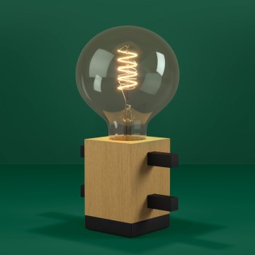 Eglo - Stolna lampa 1xE27/40W/230V crna/smeđa