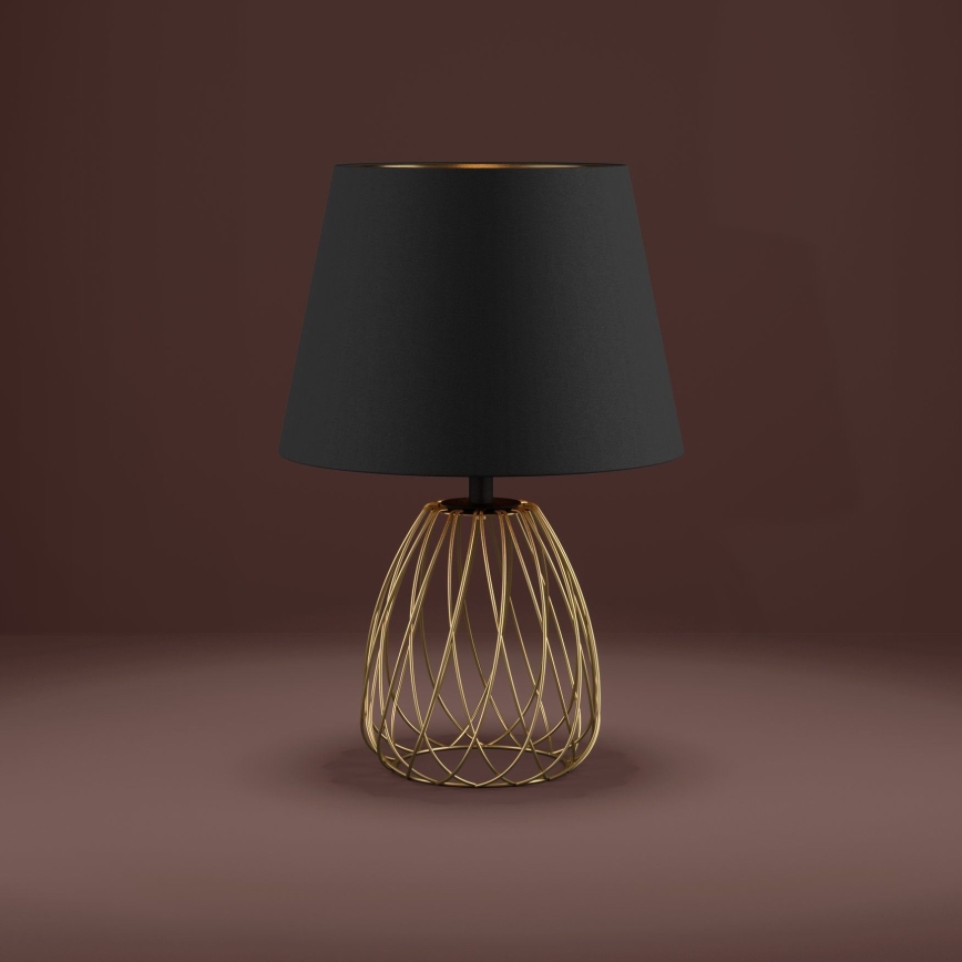 Eglo - Stolna lampa 1xE27/40W/230V crna/zlatna