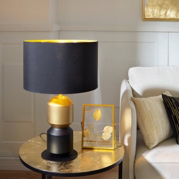 Eglo - Stolna lampa 1xE27/40W/230V crna/zlatna