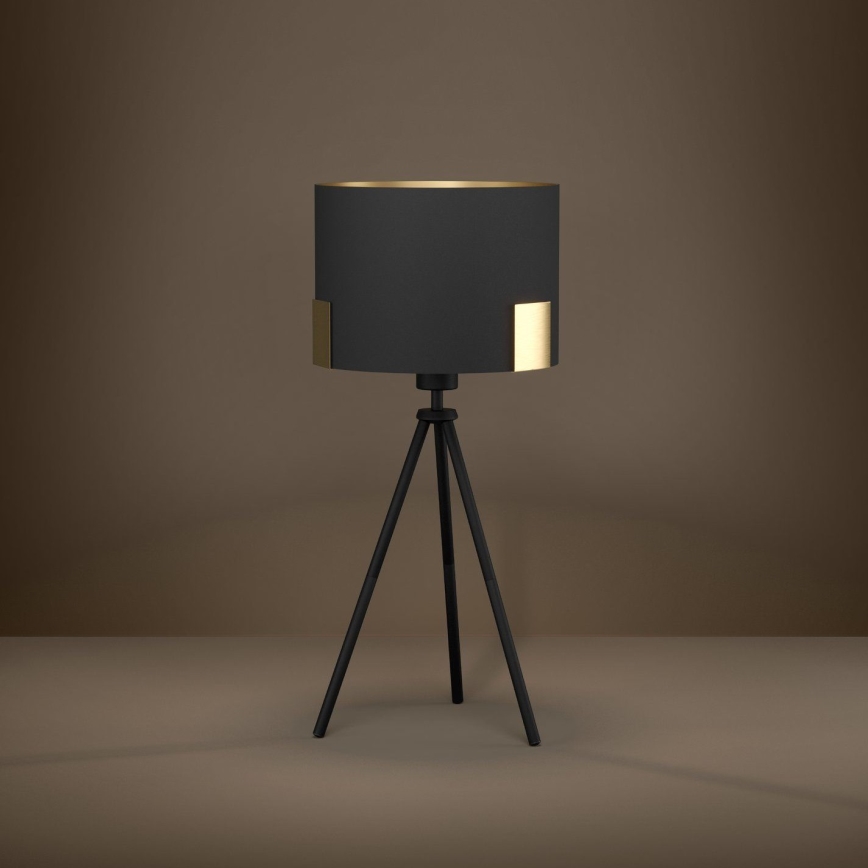 Eglo - Stolna lampa 1xE27/40W/230V crna/zlatna
