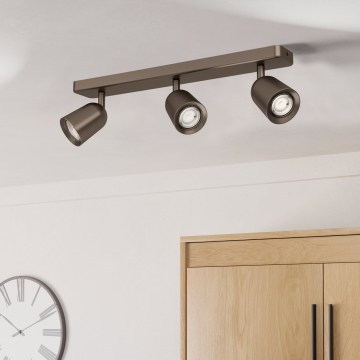 Eglo - Stropno spot svjetlo 3xGU10/10W/230V, brončano