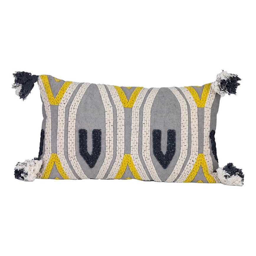 Eglo - Ukrasni jastuk 35x60 cm siva/žuta