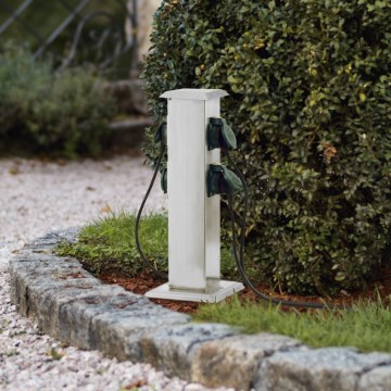 EGLO - Vanjski stup s utičnicama zelena SCHUKO IP44
