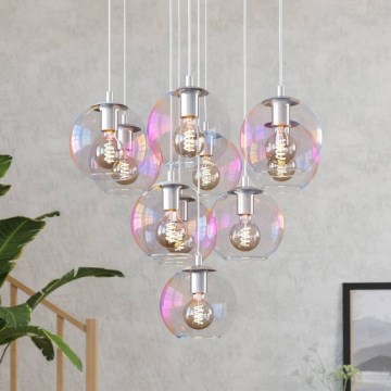 Eglo - Viseći luster na kabelu 10xE27/60W/230V polirani krom/prozirno