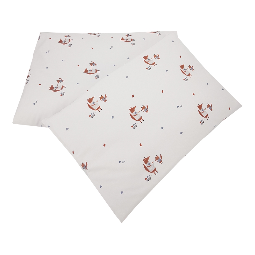 EKO - Posteljina za dječji krevetić od pamučnog muslina FOX 2-dijelna