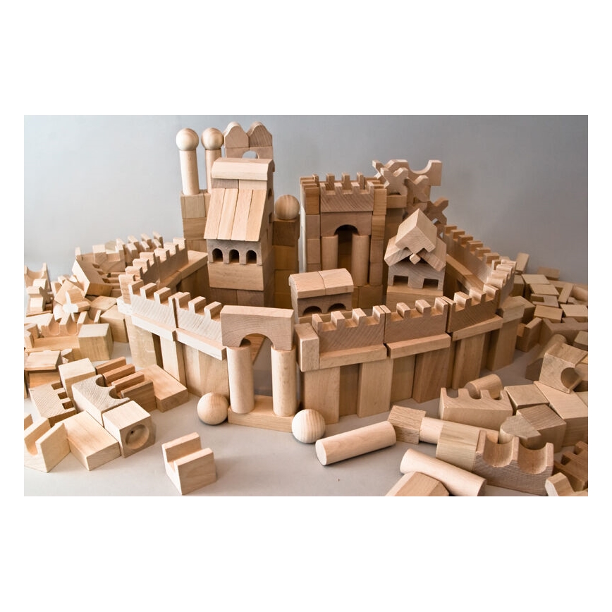 EkoToys - Drvene kocke prirodne 220 kom