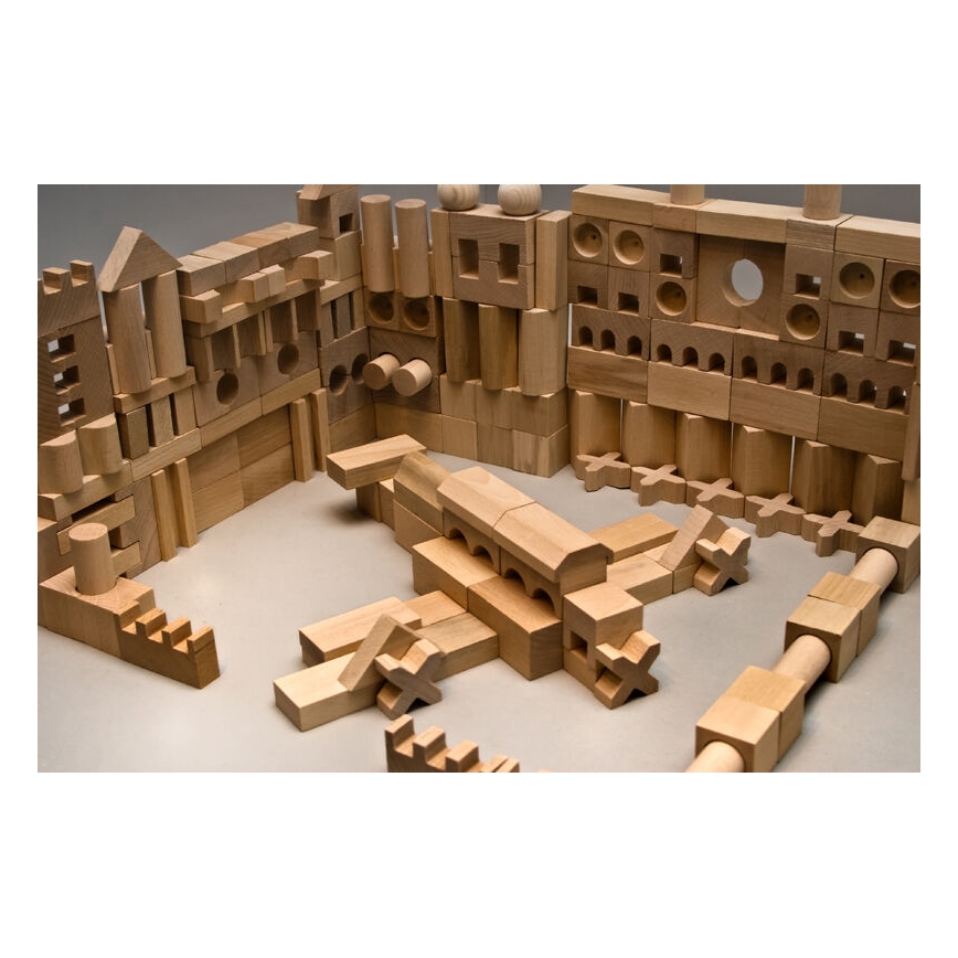 EkoToys - Drvene kocke prirodne 220 kom