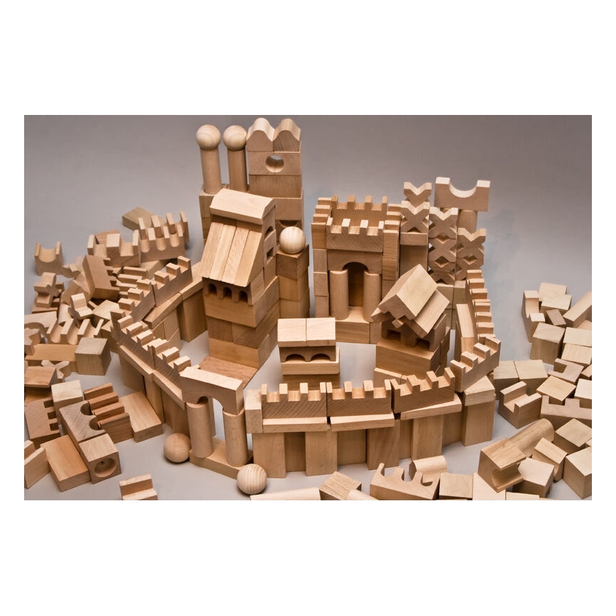 EkoToys - Drvene kocke prirodne 220 kom