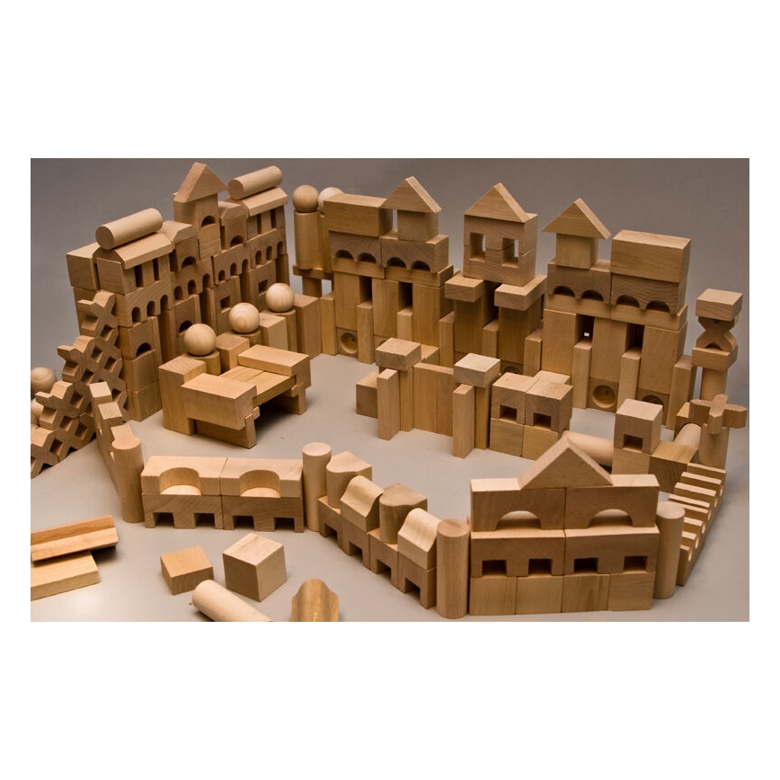 EkoToys - Drvene kocke prirodne 220 kom